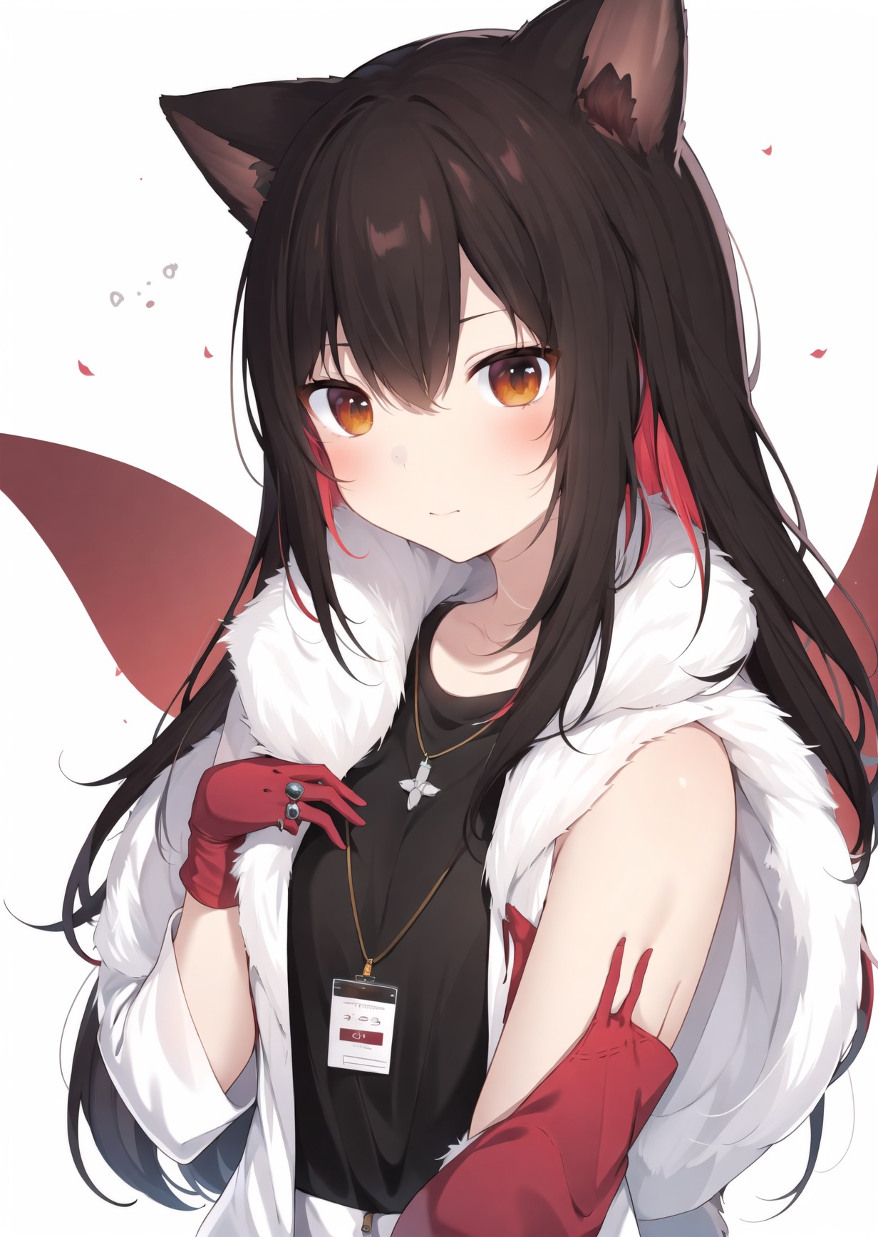 20509-3956154919-1girl, texas (arknights), solo, shoulder strap, gloves, official alternate costume, black hair, animal ears, long hair, jacket,.jpg